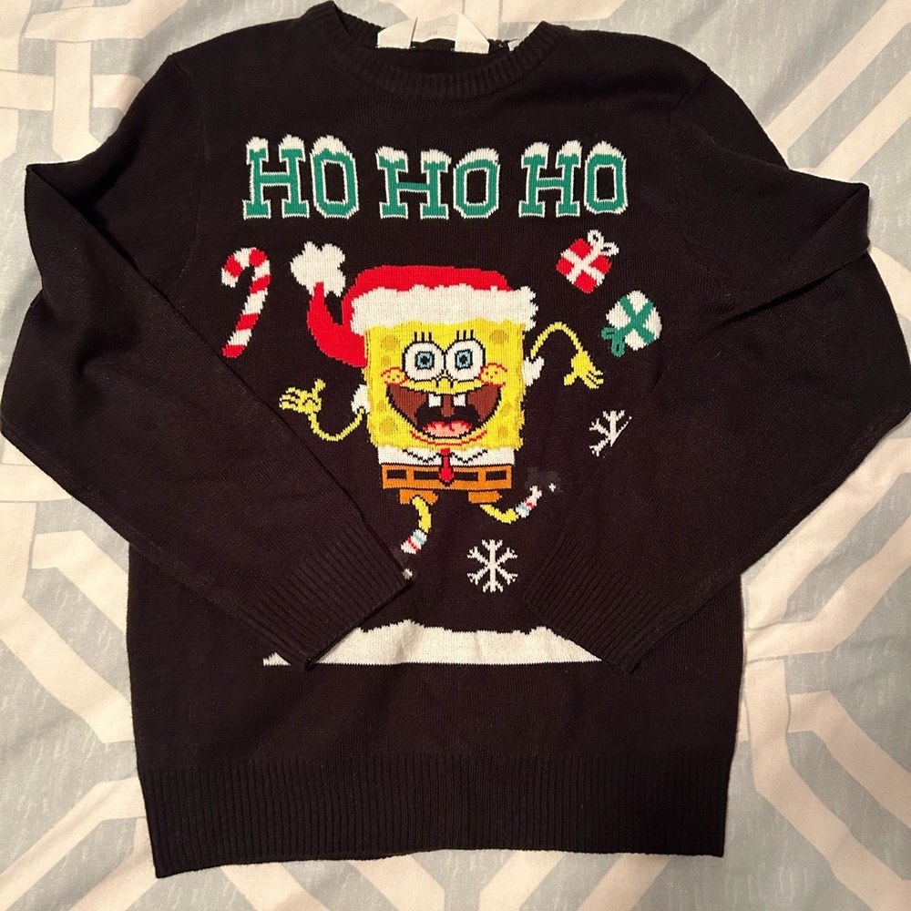 Black Holiday Sweater with Festive Design